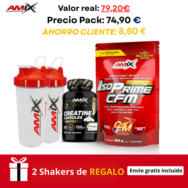 ¡2 Shakers de regalo! Proteina Isoprime CFM + Creatina Creapure en capsulas