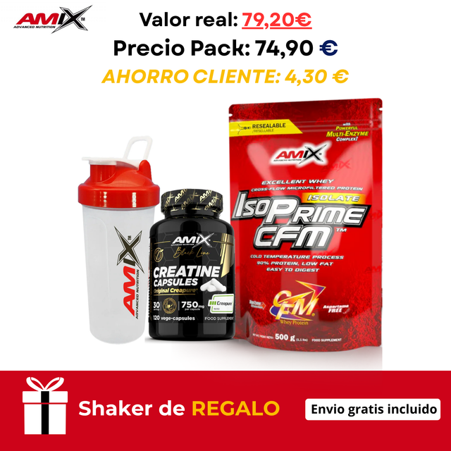 ¡Shaker de regalo! Proteina Isoprime CFM + Creatina Creapure en capsulas